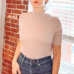 Joie Mock Neck Short Sleeve Top